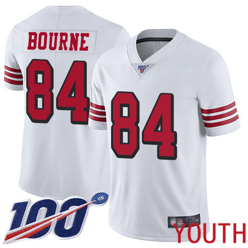 San Francisco 49ers Limited White Youth Kendrick Bourne NFL Jersey 84 100th Season Vapor Untouchable Rush
